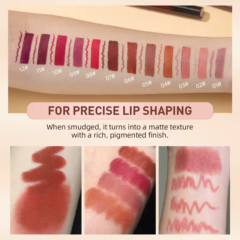 QIBEST Lippenstift-Lipliner-Set, Nude, Matt - Bild 4