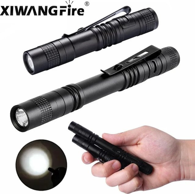 XIWANGFIRE Mini LED Taschenlampe Schwarz – Tragbare taktische Stiftleuchte für Camping, Angeln und Wandern - Bild 1