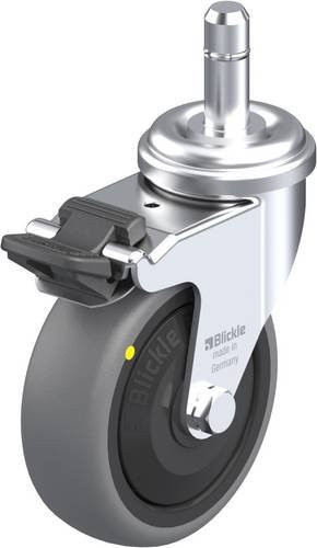 Blickle LRA-TPA 75KF-FI-ELS-ES Lenkrolle mit Feststeller, Rad-Durchmesser: 75 mm, Tragfähigkeit: 50 kg, Farbe: Grau/Schwarz - Bild 1