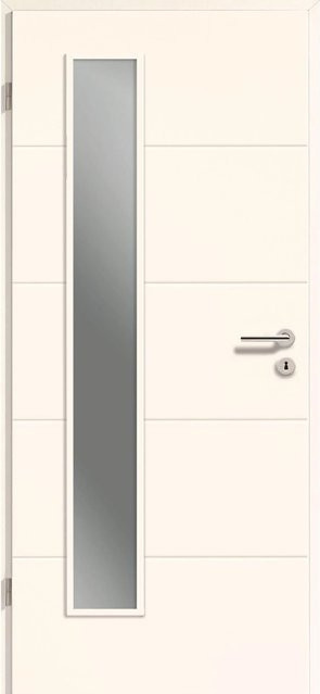 GetaDoor Zimmertür Catro Line modern in Weiß mit Klarglas, Höhe: 198,5 cm, Breite: 86 cm - Bild 1