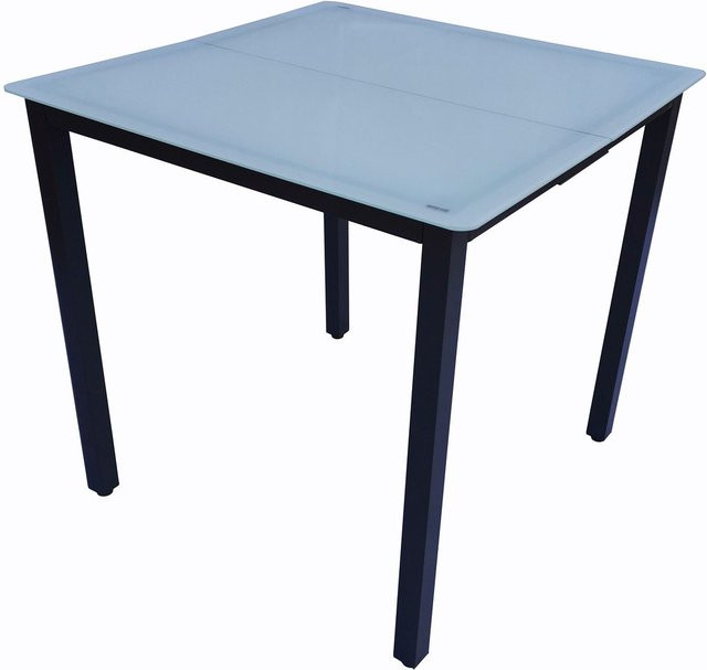 VCM Gartentisch aus Glas und Aluminium in Anthrazit, H x B x T: 73 x 80 x 80 cm - Bild 1
