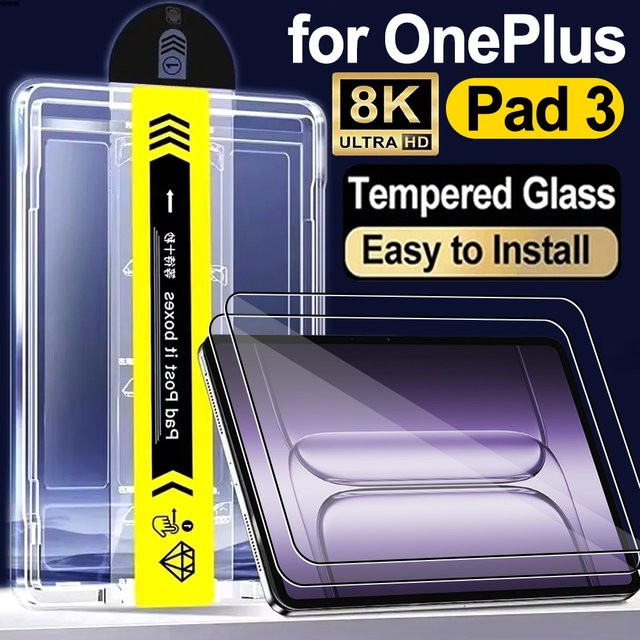 OnePlus Pad 3 Displayschutzfolie aus gehärtetem Glas, transparent, 13,2 Zoll, HD-klar und stoßfest mit Installations-Kit - Bild 1