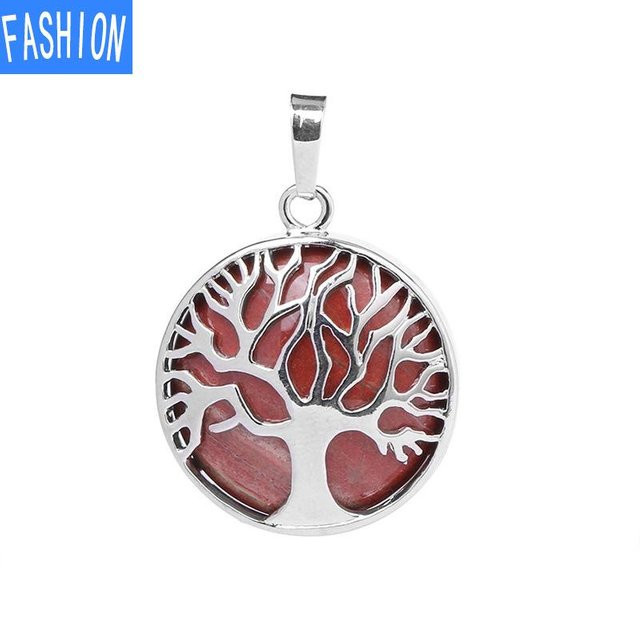 S Jewelry Maker Halskette, Naturstein-Anhänger, Amethyst, Red Jasper, Weiß, Unisex - Bild 1
