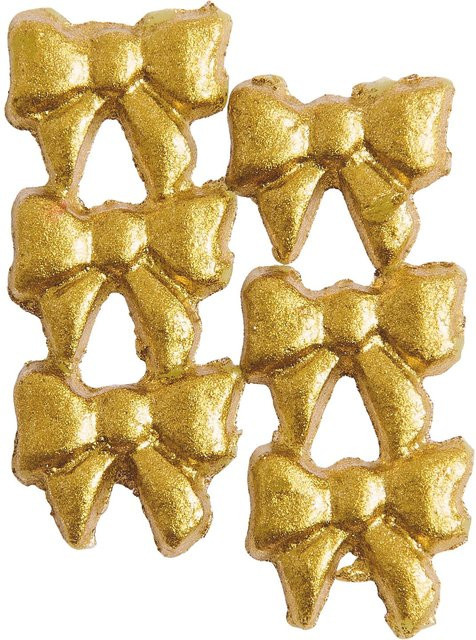 Rico Design Wachsdekor Schleife klein in Gold mit Klebefläche - Bild 1