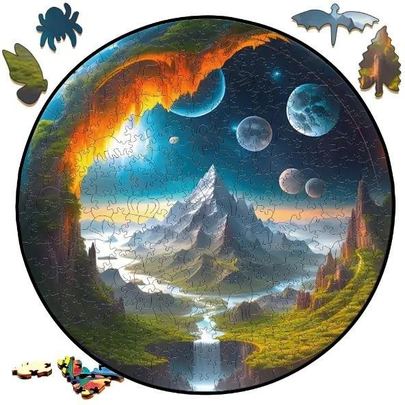 Yiran toy Erdlandschaft Rundes Puzzle, Holz, ab 12 Jahre - Bild 1