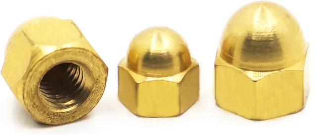 SZYANGYI Kappenmuttern aus Messing in Gold, DIN 1587 Sechskantmuttern mit Dome Kopf - Bild 1