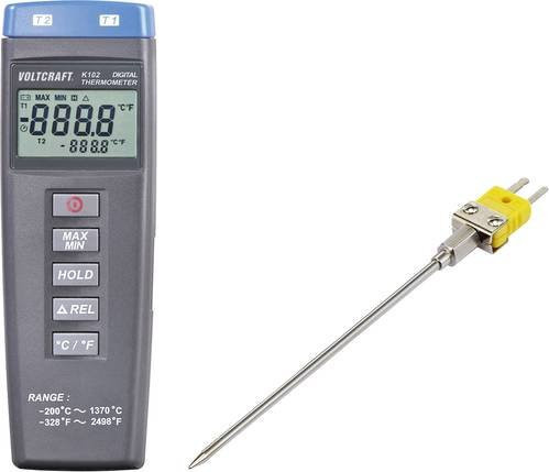 Voltcraft K102 + TP 203 Temperatur-Messgerät mit Fühler-Typ K in Grau - Bild 1