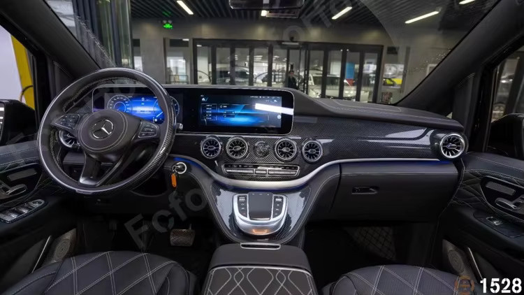 Foforfor Doppelbildschirm Android Multimedia-Player mit GPS-Navigation für Mercedes Benz V-Klasse Vito Viano Valente Metris W447 in Schwarz - Bild 3