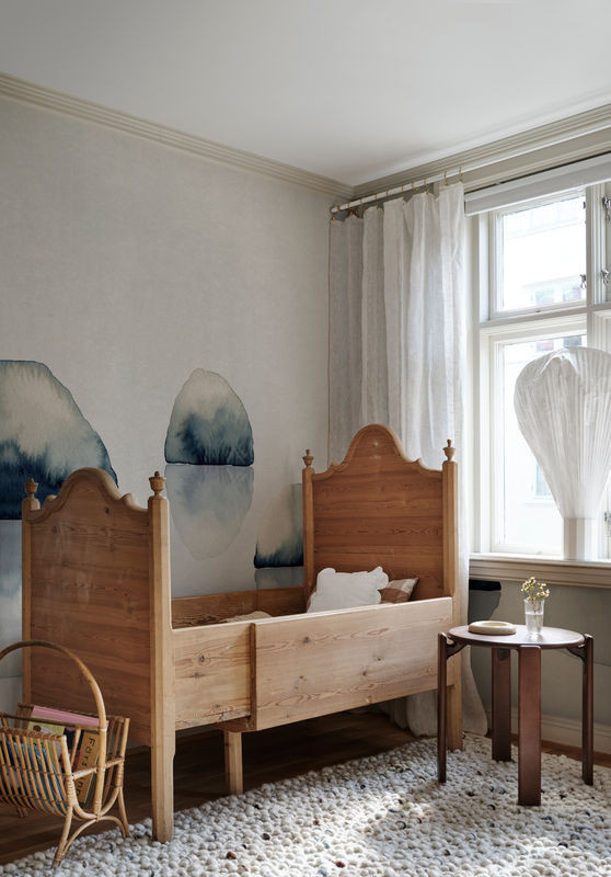 Sandberg Mural Spegel Wandspiegel in Indigo Blue mit abstraktem Design - Bild 1
