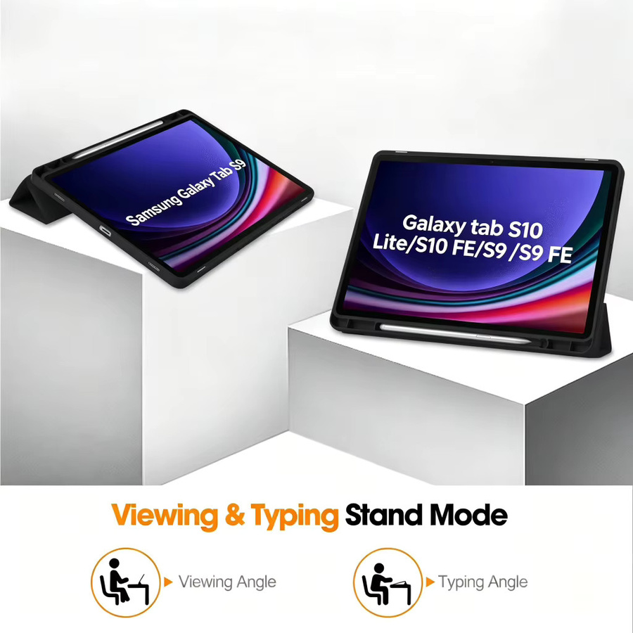 Tablet-Hülle für Samsung Galaxy Tab S10 Lite S10 FE S9 FE S8 S7 Plus FE S6 Lite S11 mit Stifthalter in Blau und Schwarz - Bild 5