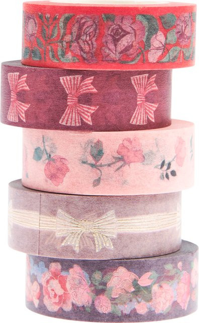 Rico Design Paper Poetry Washi Tape Set La Vie En Rose in Pink/Rosa - Bild 1