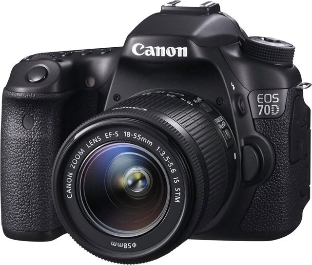 Canon EOS 70D DSLR-Kamera mit EF-S 18-55mm f/3.5-5.6 IS STM Zoomobjektiv in Schwarz - Bild 1