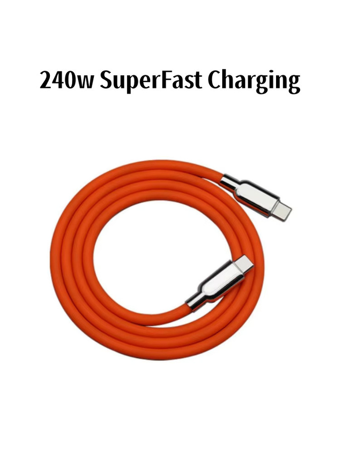 240W PD3.1 USB Typ C Schnellladekabel aus flexiblem Flüssigsilikon in Schwarz für iPhone 16, Huawei Mate 60, Samsung S24 und Xiaomi - Bild 4