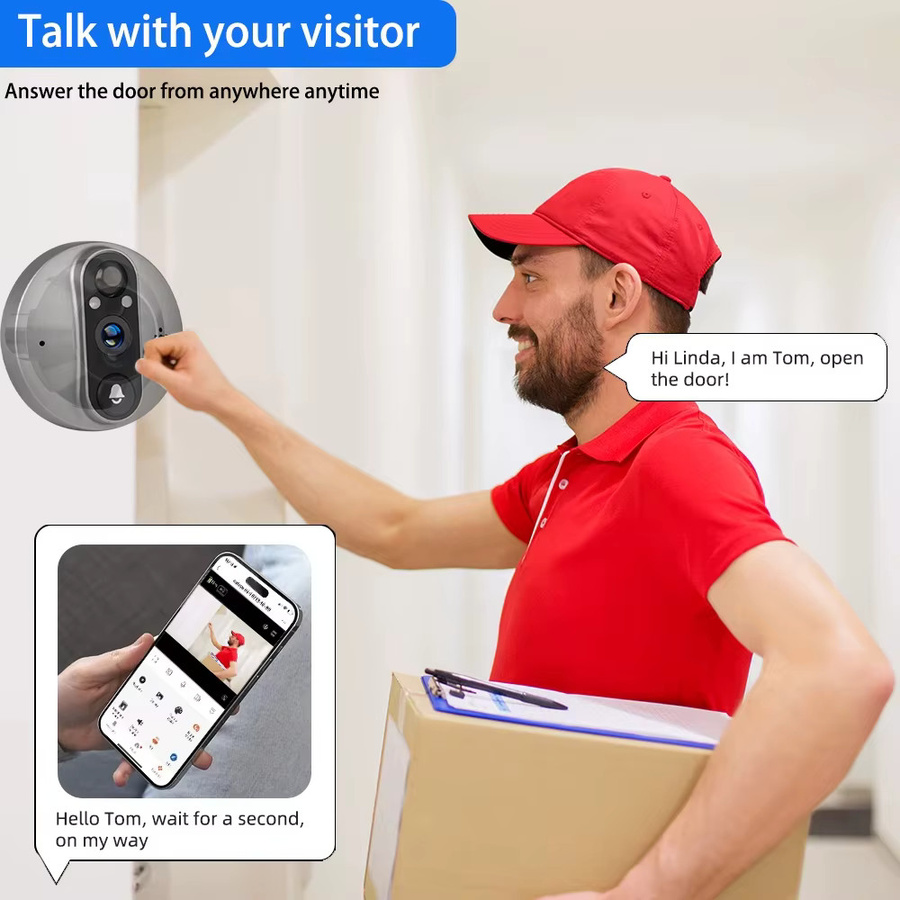 Tuya SmartLife Drahtlose Video Türklingel mit 5MP Kamera und 4,3 Zoll Display in Silber - Bild 4