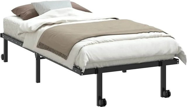 vidaXL Klappbares Bettgestell aus Metall in Schwarz, B/T/H: 90 x 190 cm - Bild 1