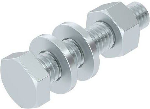 OBO Bettermann Sechskantschraube aus Stahl feuerverzinkt in Silber, Durchmesser: 6 mm, Länge: 30 mm, 100 Stück - Bild 1