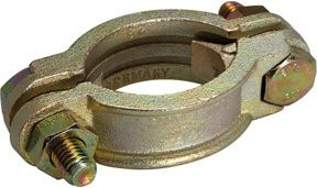 Riegler Schlauchklemme aus Temperguss, 2-teiliges Set, Farbe Silber, Spannbereich 32-40 mm, LW 25 (1") - Bild 1
