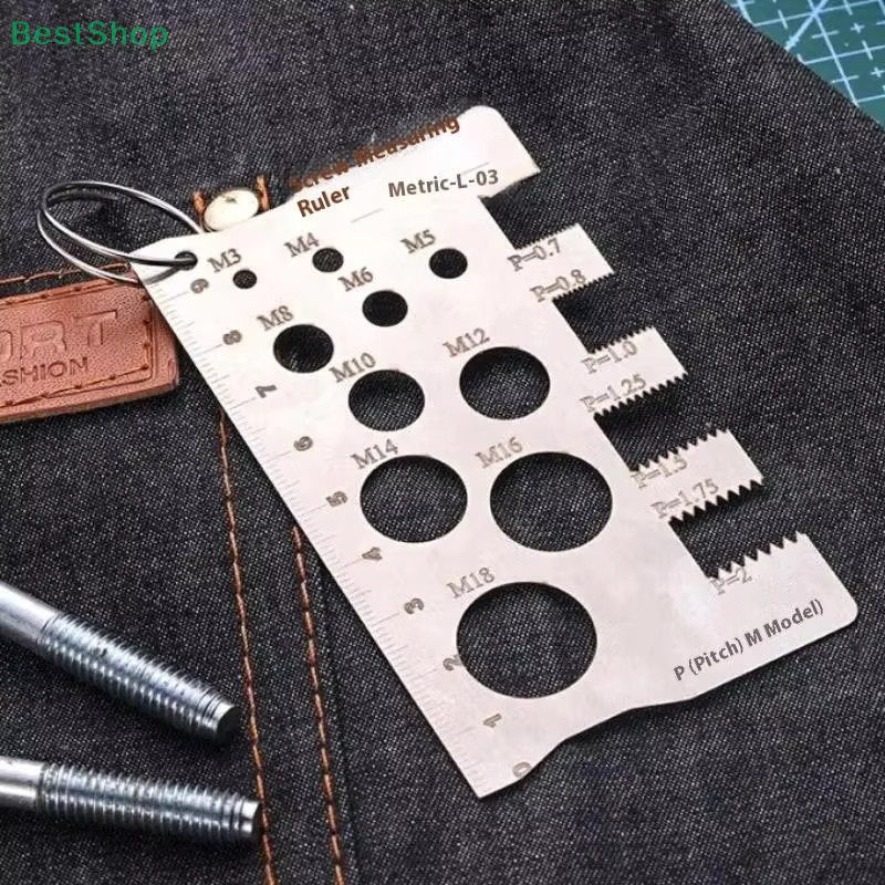 HELTC Gewindesteigungsmesser aus Edelstahl als Messwerkzeug für Schrauben, Muttern und Bolzen - Bild 3