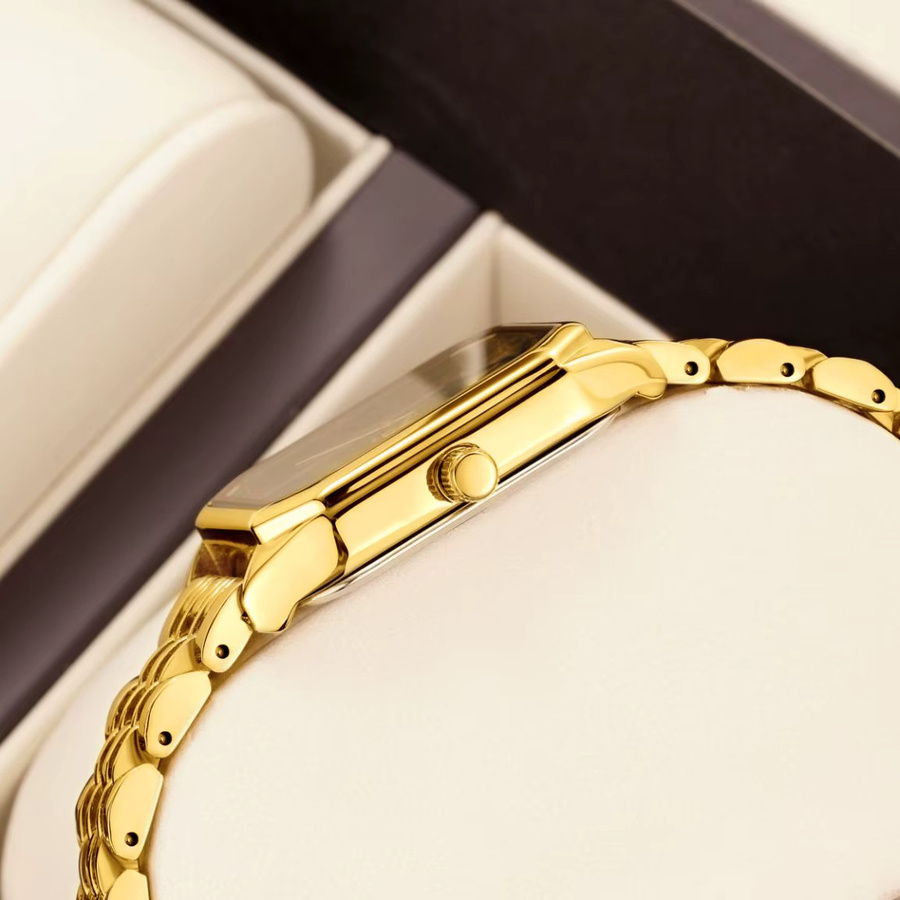 YaLaLuSi Armbanduhr, Quarz, Edelstahl, Gold, Schwarz, Damen - Bild 2