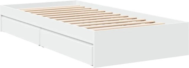 vidaXL Bettgestell mit Schubladen Weiß aus Holzwerkstoff B/T/H: 100 x 200 cm - Bild 1