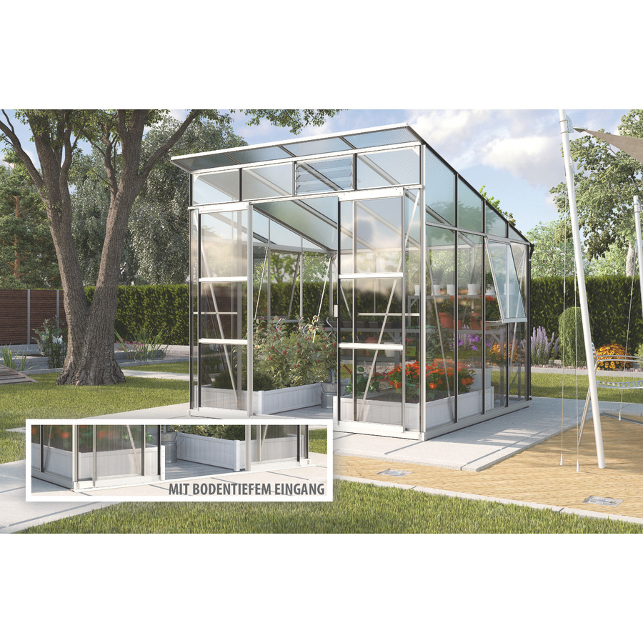 Vitavia Gewächshaus Playa 7600 mit Pultdach aus Aluminium und Polycarbonat, 7,6 m² - Bild 2