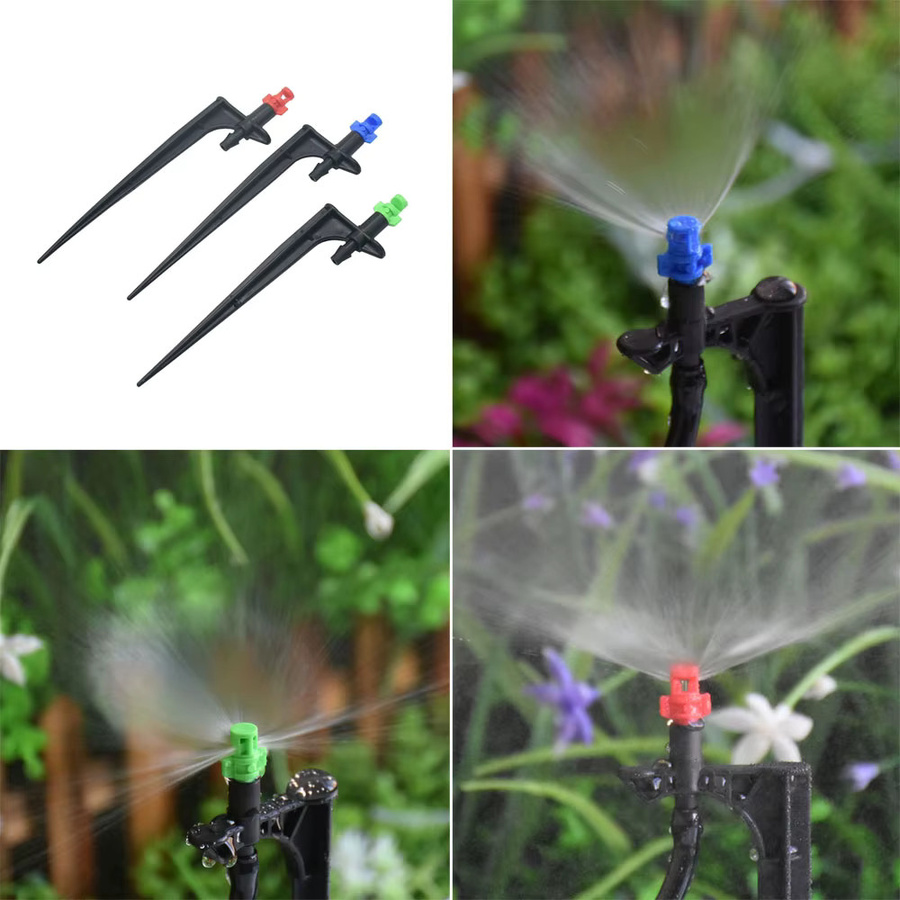 GHHWL Micro Sprayer Set mit 20 Stück Düsen für Gartenbewässerung und Gewächshaus, 90/180/360 Grad, 1/4 Zoll Barb Schlauchanschluss, Höhe: 11 cm - Bild 2