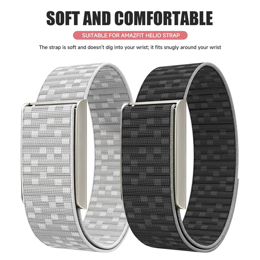 CAOWTAN Uhrenarmband Nylon, Schwarz, Unisex, Amazfit Helio - Bild 2