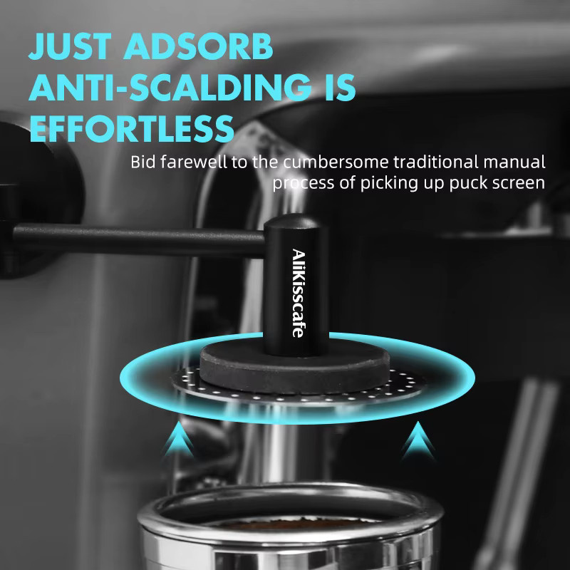 ALIKISSCAFE Magnetisches Kaffee Puck Bildschirm Rack Kit für 51mm, 54mm und 58mm Siebträger, Schwarz - Bild 3