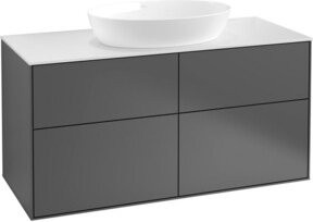V&B Waschtischunterschrank Finion mit Wandbeleuchtung, Farbe: Weiß und Anthrazit, Breite: 120 cm, Tiefe: 50,1 cm - Bild 1