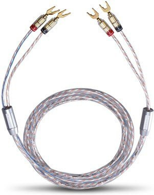Oehlbach TwinMix One Lautsprecherkabel mit Kabelschuh, transparent/silver, 2x 3m - Bild 1