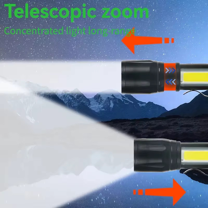 KDULIT Mini-LED-Taschenlampe in Schwarz, wiederaufladbare tragbare Taschenlampe mit Stiftclip und Metallgehäuse für Outdoor und Camping - Bild 4