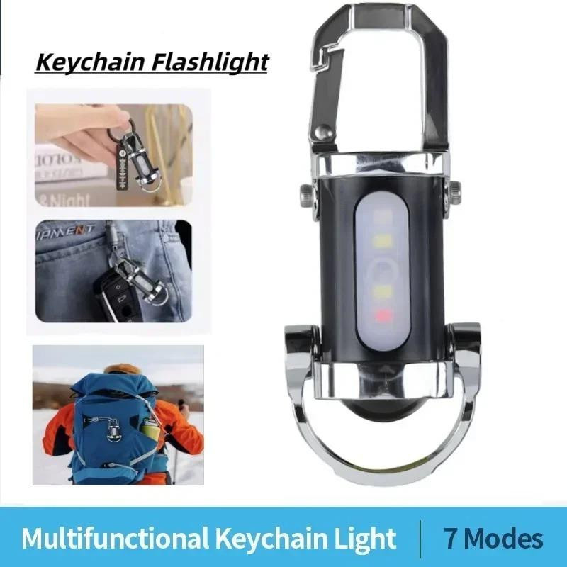 YJMP Super Lighting COB LED Mini Schlüsselanhänger Taschenlampe, USB wiederaufladbar, Schwarz, 3er-Set - Bild 3