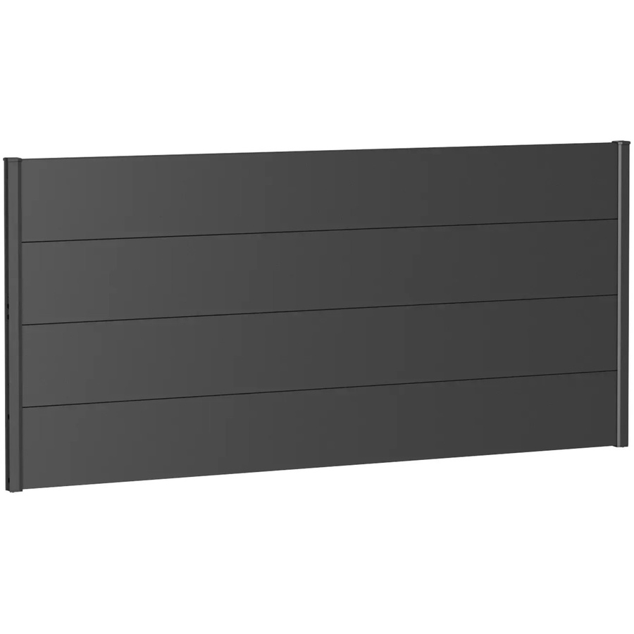 Biohort Wandpaneel Sichtschutz aus feuerverzinktem Stahlblech Dunkelgrau-Metallic B: 90 cm, H: 200 cm - Bild 2