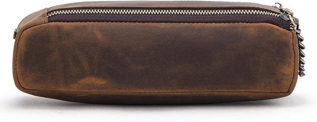 KONTAKTE FAMILIE Federmäppchen aus Crazy Horse Leder mit Doppelreißverschluss, braun, B/T/H: 20,5 x 85,0 x 6,0 cm - Bild 1