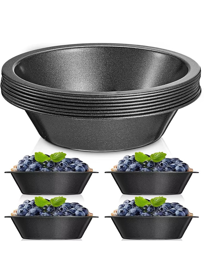 Venlohome 4-teiliges Antihaft-Backset aus Karbonstahl in Schwarz, runde Tortenformen und Eierkuchenformen, Durchmesser: 12,7 cm (5 Zoll) - Bild 6