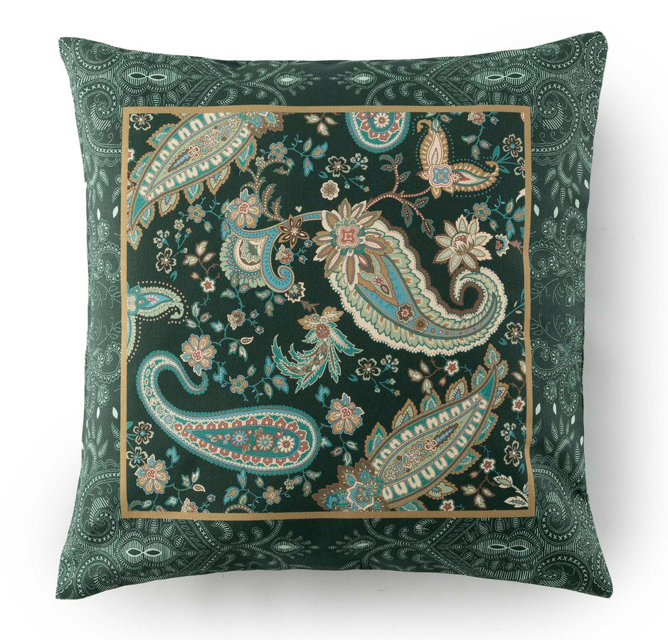 Bassetti Kissenhülle Twill MONNALISA in Grün mit floralem Design, B/T: 40 x 40 cm - Bild 1
