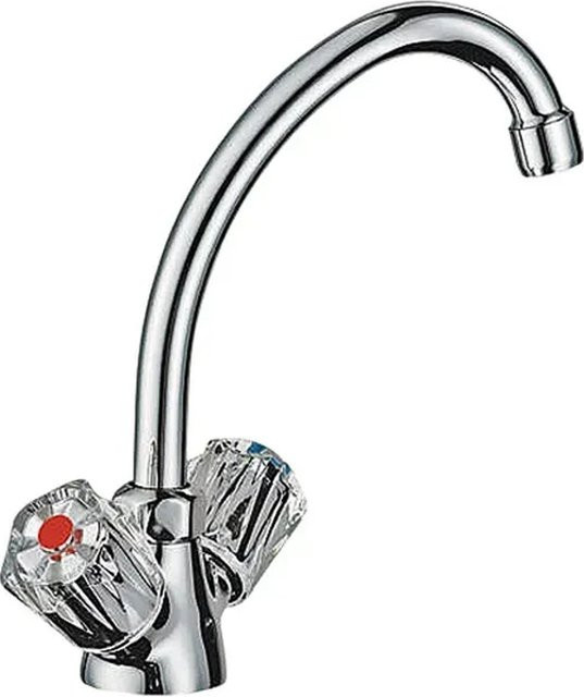 BWO Zweigriff-Waschtischarmatur Ledro in Chrom für Niederdruck, B/T/H: 150 x 165 x 230 mm - Bild 1