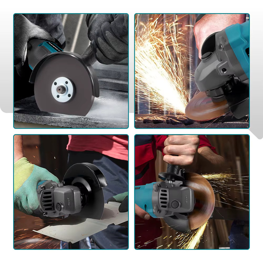 YOFIDRA Bürstenloser Winkelschleifer 125mm mit 12000RPM, kabelloses Schneid- und Polierwerkzeug inklusive 3 Sägeblättern, kompatibel mit Makita LXT Akkus - Bild 7