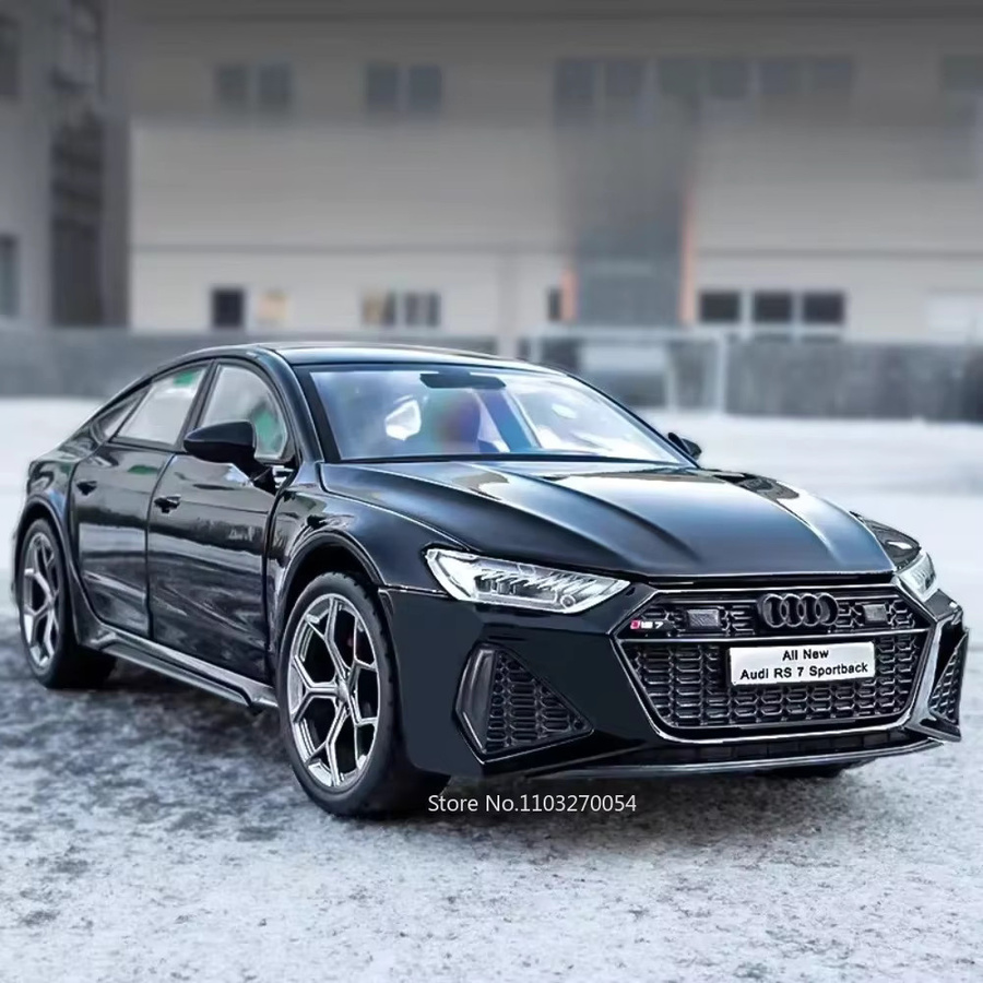 MAKEDA RS7 Sportback Diecast Modellauto 1:24 in Grau und Schwarz mit Sound und Licht - Bild 2