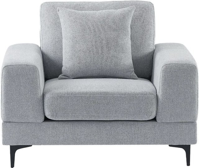 Vente-unique Sessel Jamolo mit gerader Rückenlehne und Armlehnen in Hellgrau, Höhe: 107 cm - Bild 1