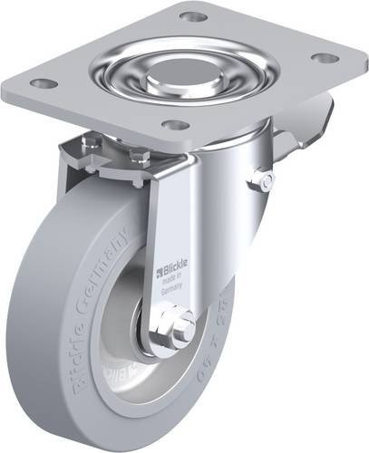 Blickle Lenkrolle LH-ALEV 125K-3-ST-SG mit Feststeller in Grau und Stahl, Rad-Durchmesser: 125 mm, Tragfähigkeit: 250 kg - Bild 1