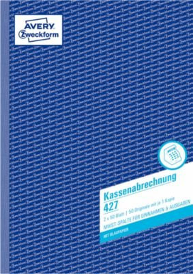 Avery Zweckform Kassenabrechnung 427 in A4, weiß und gelb - Bild 1