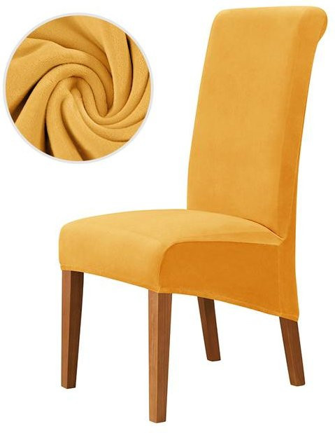 Yiran Furniture Esszimmerstuhlbezüge aus Samtstoff mit elastischem Stretch für Stühle mit langer Rückenlehne, XL-Größe, 2 Stück - Bild 1
