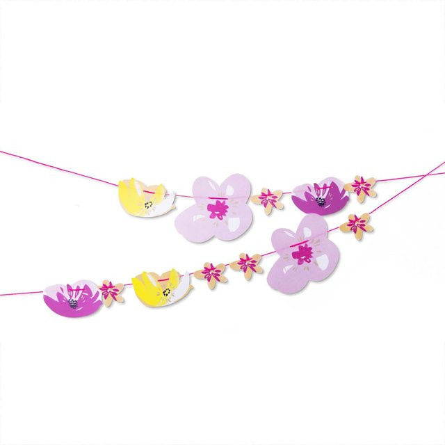 Rico Design Paper Poetry Girlande Crafted Nature in Rosa mit floralem Papier-Blumen-Design, Länge: 2 m - Bild 1