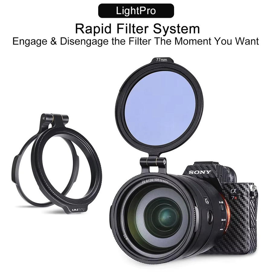 Lightpro ND-Filter Schnellwechsel-Flip-Halterungsring RFS Objektivfilter-Schaltbügel für Sony Canon Nikon DSLR-Kameras in Schwarz - Bild 2