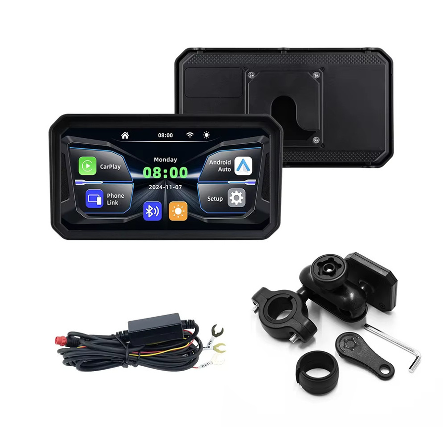 Qzonnect 6 Zoll Motorrad GPS mit CarPlay und Android Auto, IP67 wasserdicht, 5GHz WiFi und Bluetooth 5.0, Schwarz - Bild 5