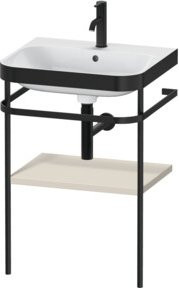 Duravit Möbelwaschtisch-Kombi Happy D.2 Plus mit Konsole, Farbe Weiß, Tau matt, B: 57,5 cm, T: 49 cm - Bild 1