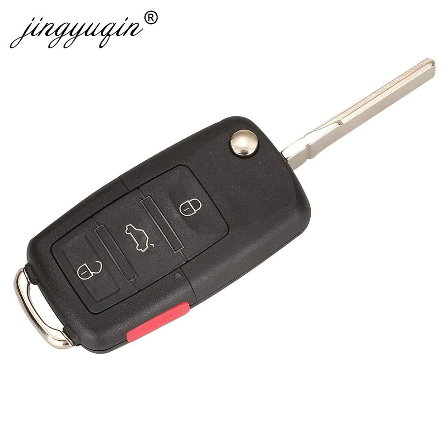 Jingyuqin Flip Key Fernbedienung 315MHz ID48 für Volkswagen VW Golf EOS GTI Jetta in Schwarz - Bild 2