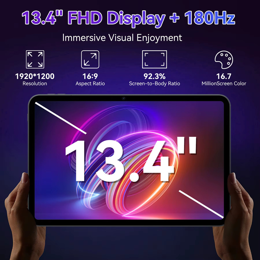 KINGRID T60 PRO Android 15 Tablet-PC mit Tastatur und Bluetooth-Maus, 13,4 Zoll, 24GB RAM, 256GB Speicher, 10000mAh Akku, 16MP+8MP Kamera - Bild 3