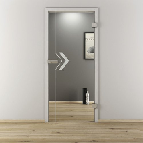 NOVADOORS Glasdrehtür NOVA 599, glänzend, transparent, B/T/H: 83,4 x 33,1 x 197,2 cm - Bild 1